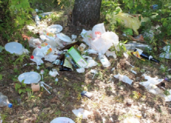 Грибановские волонтеры убрали мусор за отдыхающими с берегов Савалы 