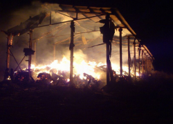 На ночном пожаре в Поворинском районе сгорело 8 тонн сена