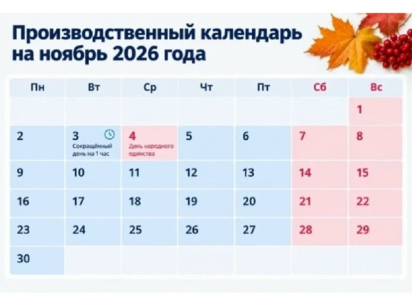 В ноябре жителей Воронежской области ждут 10 выходных и праздничных дней