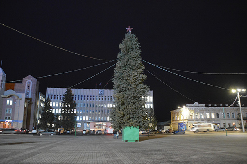 В Борисоглебске установили центральную новогоднюю елку
