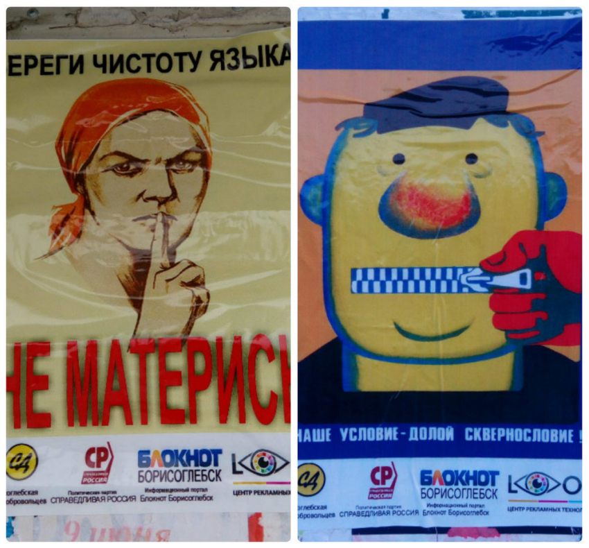 На улицах Борисоглебска появились плакаты, агитирующие за чистоту языка
