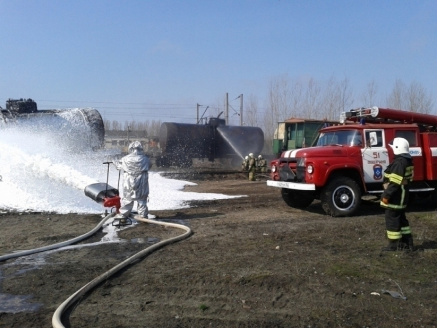 В Поворино  спасатели ликвидировали «пожар» на железной дороге