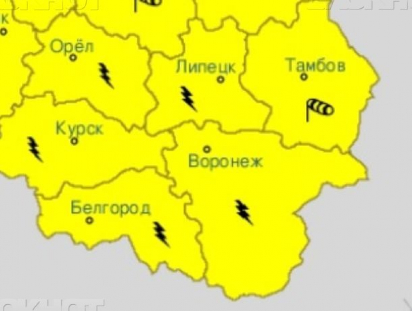 Желтый уровень опасности объявили в Воронежской области