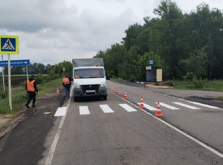 У поселка в Грибановском районе установили остановочные павильоны и оборудовали пешеходный переход