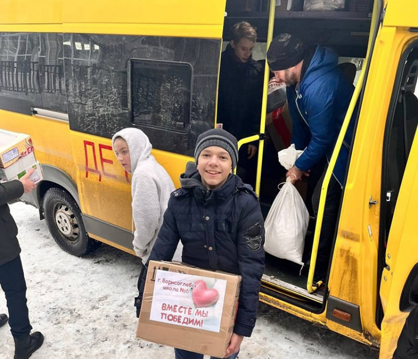 Целый автобус продуктов для бойцов СВО собрали  школьники Борисоглебской СОШ №6