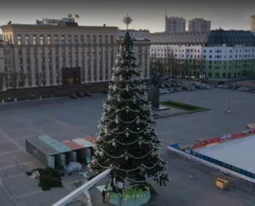  «Коронавирус» на макушке главной елки Воронежской области усмотрели пользователи Сети 