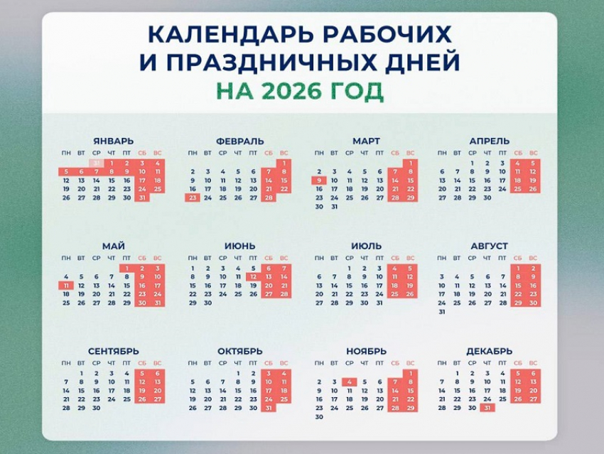 Стало известно, когда и сколько будут отдыхать россияне в следующем году