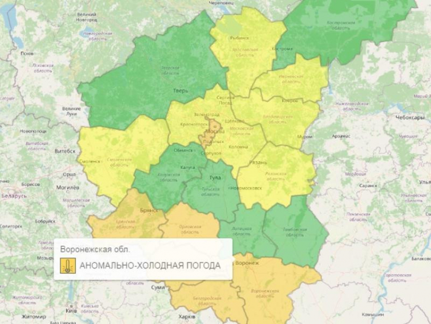 Карта погоды воронежская обл