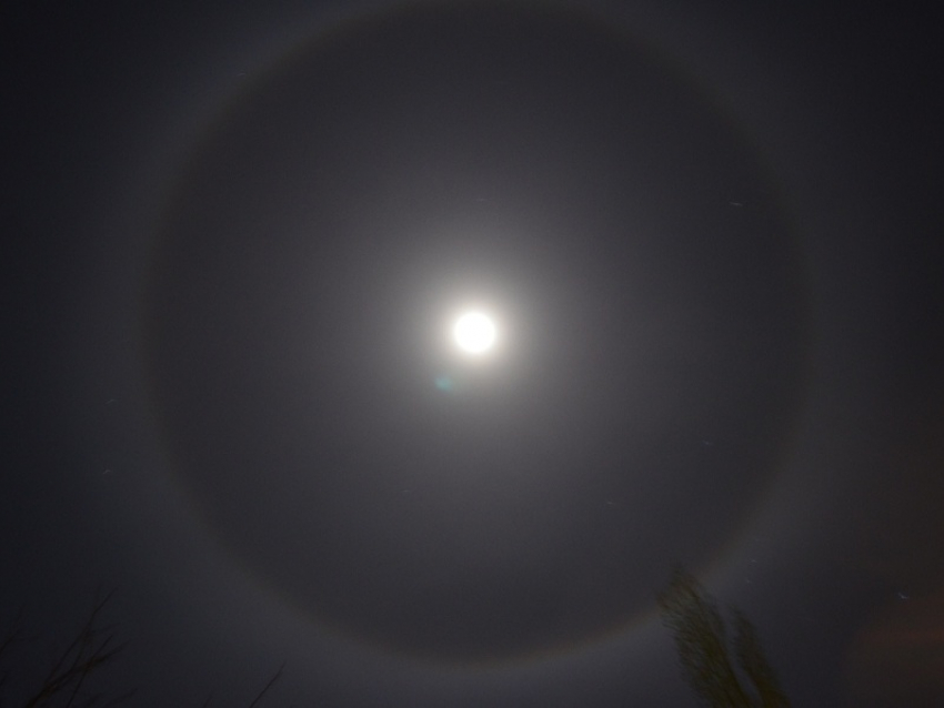 Лунное гало удалось запечатлеть на фото новохоперцам минувшей ночью